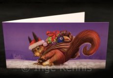 Kerstkaart eekhoorn Set 3 Christmas card Squirrel