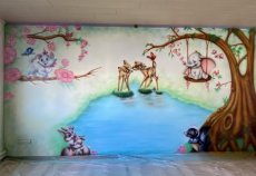 Muurschildering Babykamer Ganse Muur